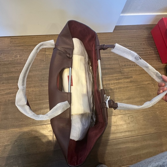 NEW STAUD Raisin Brown Tote Bag with metal Handles - Picture 9 of 12